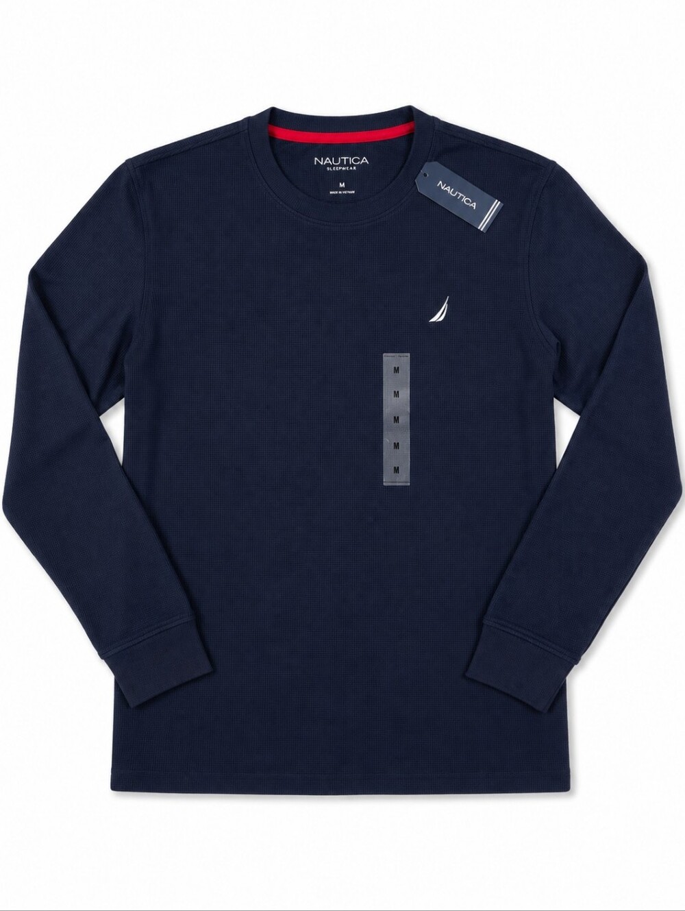 NWT Mens Nautica Waffle Knit Sleep Shirt Long Sleeve Pajama Top